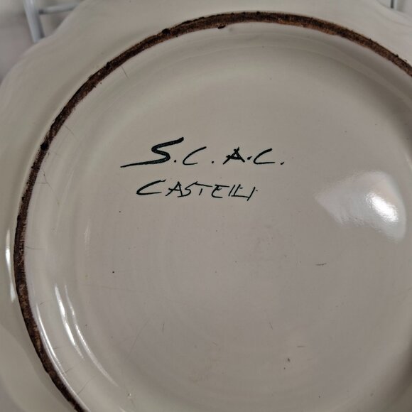 Rare Vintage Italian Renaissance Revival Nove Rose Signed Hand-Painted Bowl - Picture 6 of 11